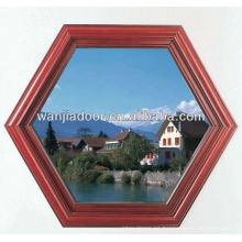 Octagon Ventana de aluminio fija con vidrio esmerilado.